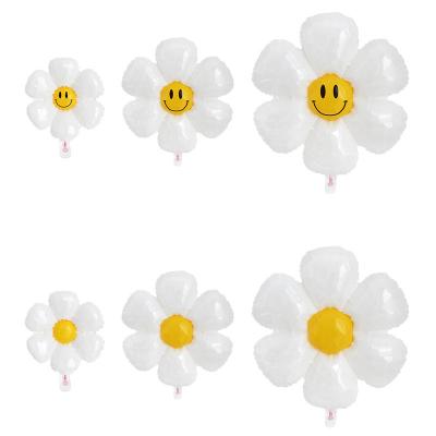 China Large Size White Toy New Design Small Medium Daisy Foil Helium Balloon For Birthday Party Decoration Gift Supplier for sale