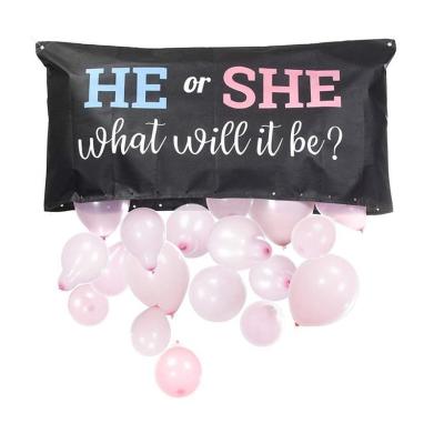 China Baby shower decorations wholesale amazon boy and girl balloon bag him or her black balloon bag for spot gender reveal for baby shower decorations party for sale