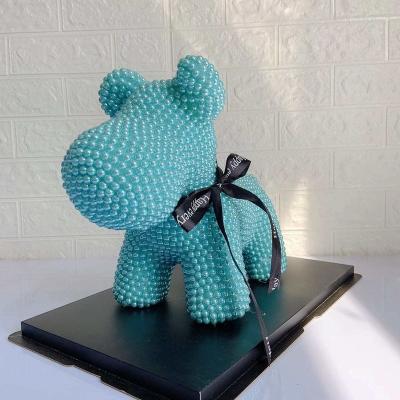 China High End Biodegradable Newcomer Birthday Gift Austin Rose Soap Flower Pearl Bear Foam Christmas Rose Bear For Valentine's Day for sale