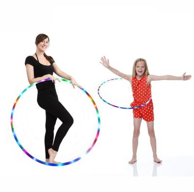 China Hot Selling Colorful PE+LED Lights Fitness Polynesian Dance Circle With Portable Colorful LED Light And Remote Walking Controller Detachable for sale