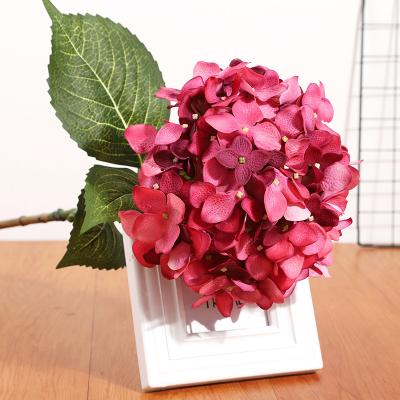 China Durable Super Quality Latex Single Stem Giant Embossing Hydrangea Artificial Flower For Home Decoration for sale