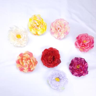 China Wholesale Price Large Size 12cm Peony Flower Cake Durable Silk Artificial Flower Head for sale