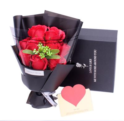 China Wholesale Mother's Day Gift 9 Heads Carnation Creative Gift Soap Bouquet Gift Box Flower for sale