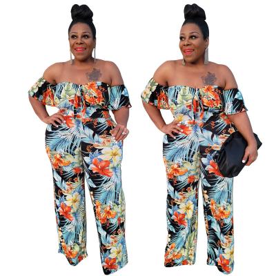 China 2021 summer new QUICK DRY women's parcollar printed overalls plus size overalls for sale