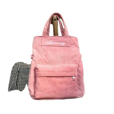 China Latest Daily Life Dama Casual Backpack Women Stylish Rucsac Corduroy Backpack School Bags Rucksack for sale