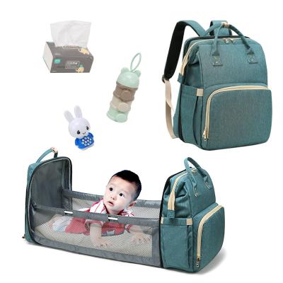 China Aliexpress 2021 Backpack Hoe Selling 2 In 1 Multifunctional Diaper Bag Mommy Travel Changing Bed Bag for sale