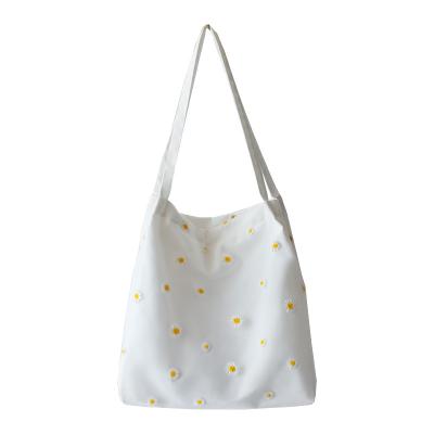 China Latest Fashion Style Cute Daisy Tote Bag Cotton Canvas Bag Eco Friendly Women for sale