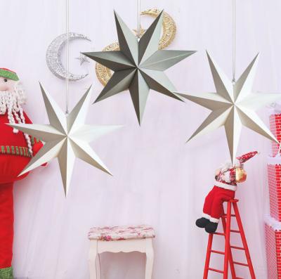 China Europe seven led star ornament of 45cm party decoration paper star lanterns lampshade star wallpaper hanging for sale