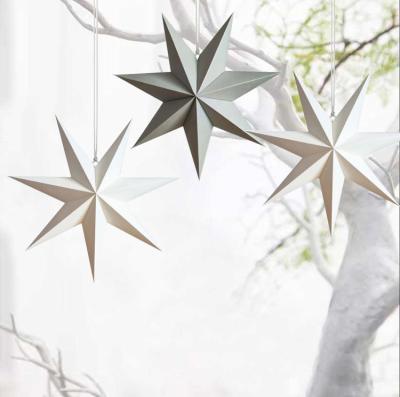 China 45CM Christmas Star Paper Lanterns Party Decorations Ornaments Hanging Stars Pendant Lampshade for sale