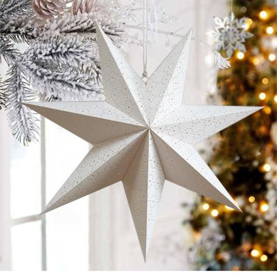 China Wholesale Hanging 45cm Christmas Paper Ornaments 7 Dot Paper Star Lanterns Lamp Shade for sale