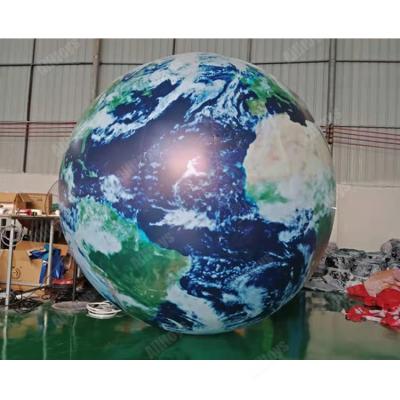 China Oxford/PVC Tarpaulin LED Lighted Inflatable Moon Globe Planet Moon Ball Balloon Festival Decorations for sale