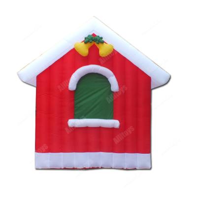 China Oxford China Factory Inflatable Santa House, Christmas Event Inflatable Log Booth for sale