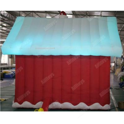 China Oxford Oxford Cloth Inflatable Christmas House With Santa Claus Inflatables Tents Outdoor Tent Christmas for sale