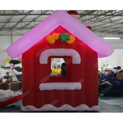 China Decorative Oxford Christmas Santa inflatable house for sale, Christmas village bounce houses for sale