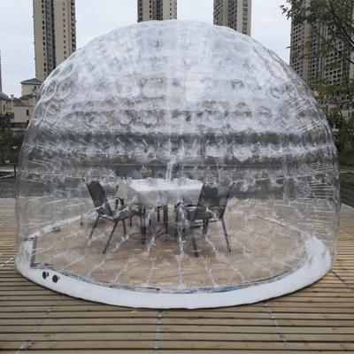 China factory price 0.9mmpvc igloo dome transparent clear bubble inflatable tent with led light for sale for sale