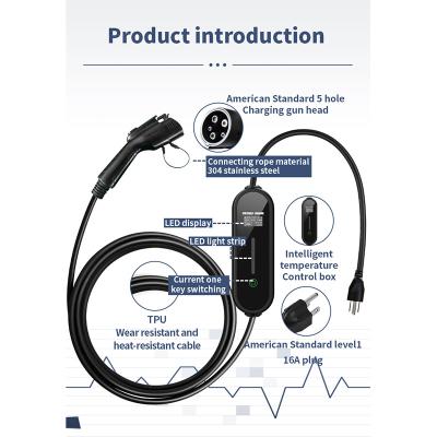 China 8A 10A 13A 16A Best-Selling China Manufacture Quality Portable Car Ev Charge Gun Charging Gun Of New Energy Electric Vehicle YL- MB122 for sale