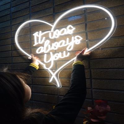 China All can use high quality it were always you led neon sign board decoration letters words led neon sign with heart for sale