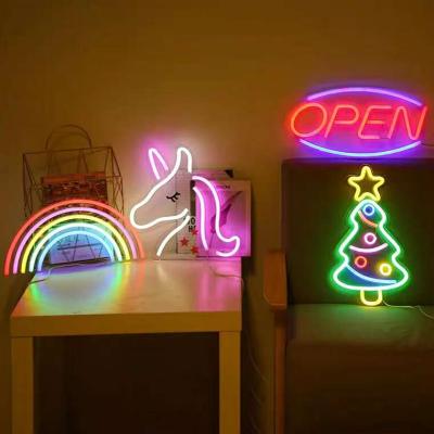 China Shops Letter Acrylic Led Neon Open Sign Custom Pink Unicorn Customs Lead Neon Sign Led For Wall Decor for sale