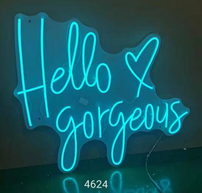 China Shops Beautiful Neon Signs Led Hey Hello Gorgeous Customs Lead Flexi Neon Sign For Home Bar Store for sale