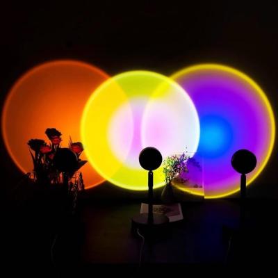 China Adjustable Modern Portable Colorful Sunrise Sunset USB Rainbow Projector Projector Lamp Atmosphere Red Night Light for sale