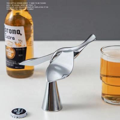 China Factory Price Creative Functional And Sculptural Metal Fly Bird Shape Beer Bottle Opener Wine Opener Display Kitchen Trim Bird Opener Decor for sale