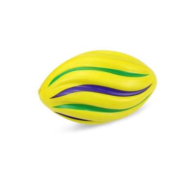 China Soft Toy Factory Customize 7 Inch PU Foam Anti Strain Rugby Ball Spiral Soccer Football Toys Custom Logo Printed Sports Ball for sale