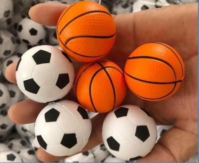 China Toy Factory Customize Soft Color LOGO Mini 40mm PU Foam Basket Soccer Stress Ball PU Foam Anti Stress Ball Promotion Toy for sale