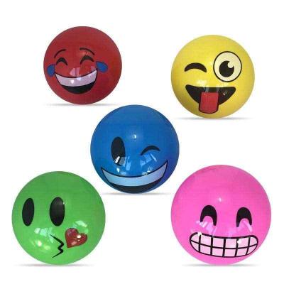 China Toy Factory 6inch 15cm Wholesale Soft PVC Inflatable Ball Smiley Face Ball Promotion Toy For Kids Beach Tapping Ball for sale