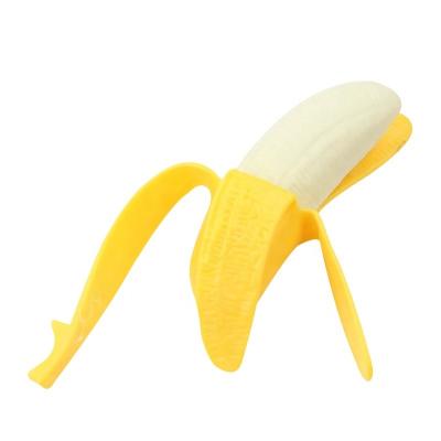 China Wholesale Plastic Playtime Silicone Simulation Fruit Peeling Banana Knead Decompression Duct Small Toy for sale