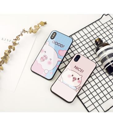 China Stalinite Cartoon Pig Glass Phone Case for sale