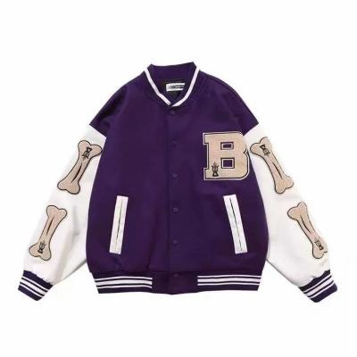 China Autumn 2022 breathable European and American hip-hop flocking baseball uniforms men's street fashion loose jacket sports paneled jacket for sale