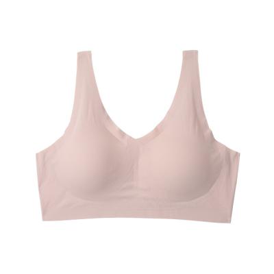 China Women's QUICK DRY Comfortable Ladies Padded Laser Cut Seamless Bra Invisible Seamless Bra Yoga Removeable Bra for sale