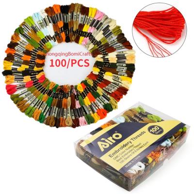 China textile & Wholesale High Quality Handmade Fabric 100 Skeins Cross Stitch CottonYarn Embroidery Threads for sale