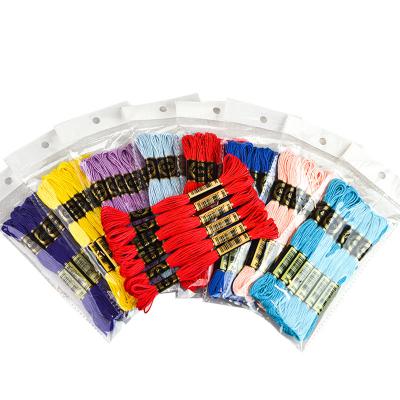 China 6pcs/set 8m Silk DIY Gifts 447 Colors Cotton Cross Stitch Thread Chemical-Resistant Embroidery Floss for sale