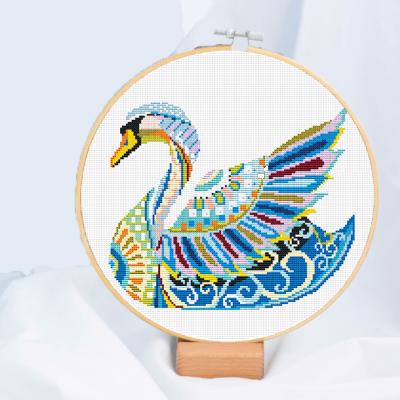 China China 14.2 Inch Swan Cross Stitch&Threads&Needles& Fabric Color &Printed Pattern Without Circle Toys And Hobby for sale