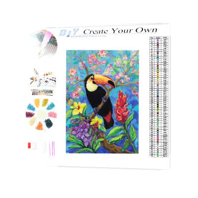 China Other Design DIY Toucan 5d Diamond Painting Kit Toys For Kids Price Including Box for sale