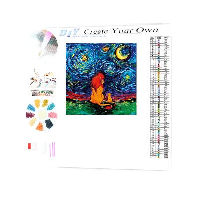 China The other factory supply DIY the lion family under the stars 5d Diamond Painting Kit Toys for sale