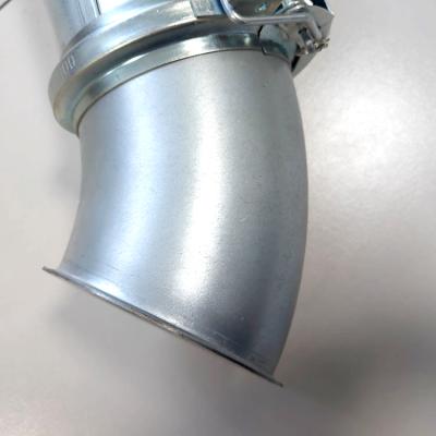 China Easy Installation Dust Collection System Fittings 1.0mm Galvanized Pipeline Branch Pieces Pressed Bends for sale