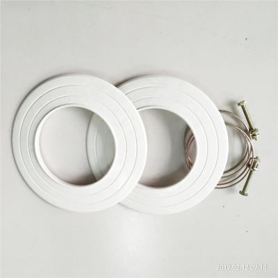 China Gas Tankless Water Heater 100 Mm Gray Color PVC Decoration Flanges For Boiler Flue Kits for sale