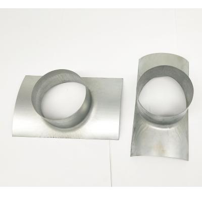 China Modern Galvanized Sheet Metal Duct Tee Spiral Air Duct Fittings Pressed Tee Pipe For Ventilation / HVAC Duct for sale