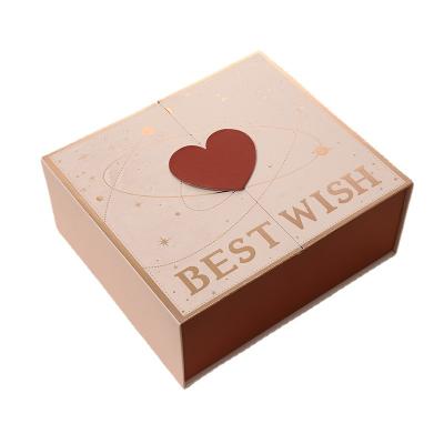 China Recycled Materials Paper Gift Boxes Lovers Wedding Gift Packaging Cardboard Box Open Two Sides Paper Box for sale