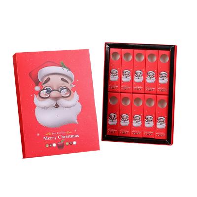 China Factory Materials Christmas Paper Lollipop Box Recycled Red Kid's Candy Gift Box With Paper Divider for sale