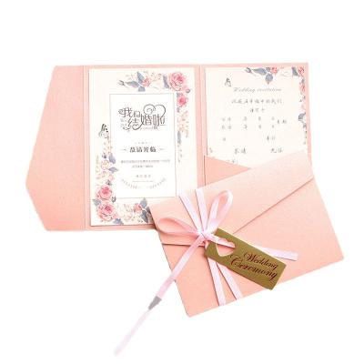 China China Wholesale Luxurious Folding Thank You Cards Wedding Invitations Greeting Cards With Logo for sale