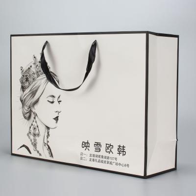 China Luxury Recycled Materials Custom Bags Custom Design Shopping Bag With Logo Printed White Paper Bags for sale