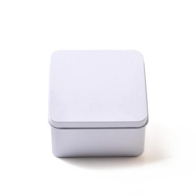 China Hot Selling Food Tin Square Tins Can Soap Big Size Mini Metal Tin Box White Candy for sale