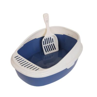 China Cat Poop Clean 2023 Pet Products Cat High Border Splash Proof Litter Box Pet Toilet Smart Cat Litter Box for sale