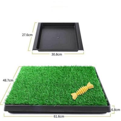 China Stocked Hot Sale Dog Toilet Grass Indoor Potty Training Portable Pet Pad Grass Mat Dog Toilet for sale