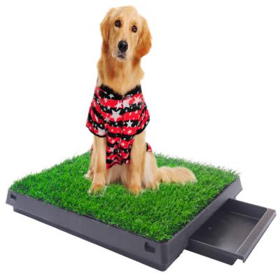 China Stocked Indoor Puppy Dog Pet Potty Tray Training Pee Pad Mat Grass House Toilet for sale