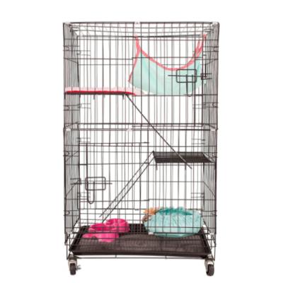 China Stocked Cheap Durable Strong Foldable Wire Metal Cat Cage For Sale for sale