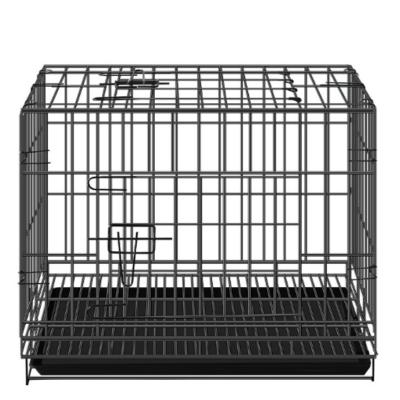 China Stocked High Quality Double Door Collapsible Metal Wire Dog Pet Cage for sale